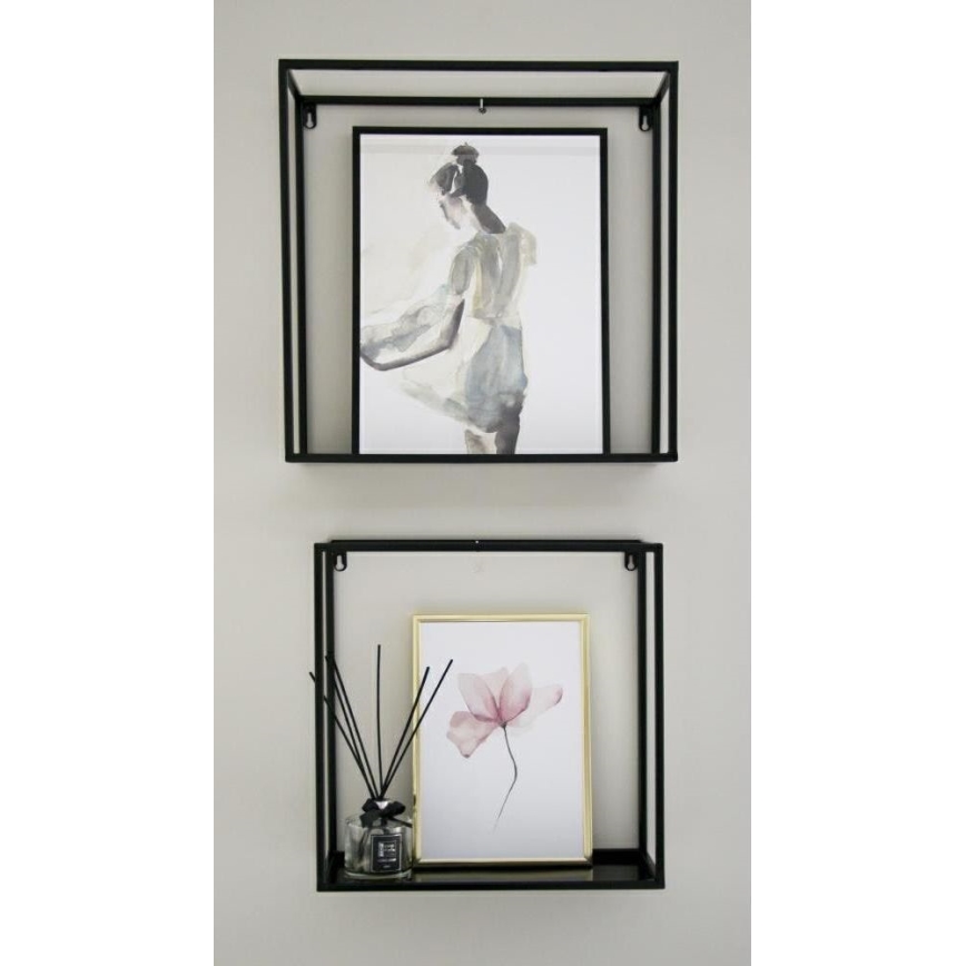Zidna polica 45x45 cm crna