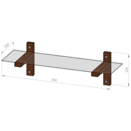 Zidna polica 85x25 cm bor/crna