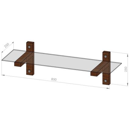 Zidna polica 85x25 cm bor/crna