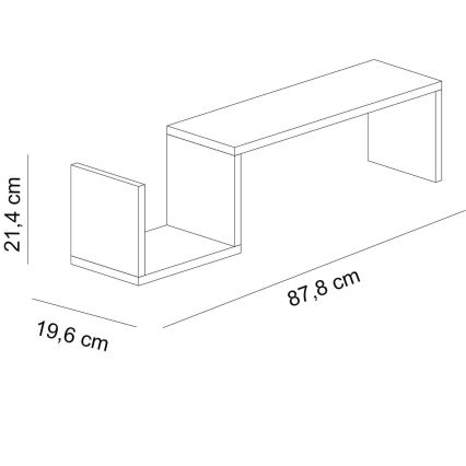 Zidna polica BIENCE 21,4x87,8 cm bijela