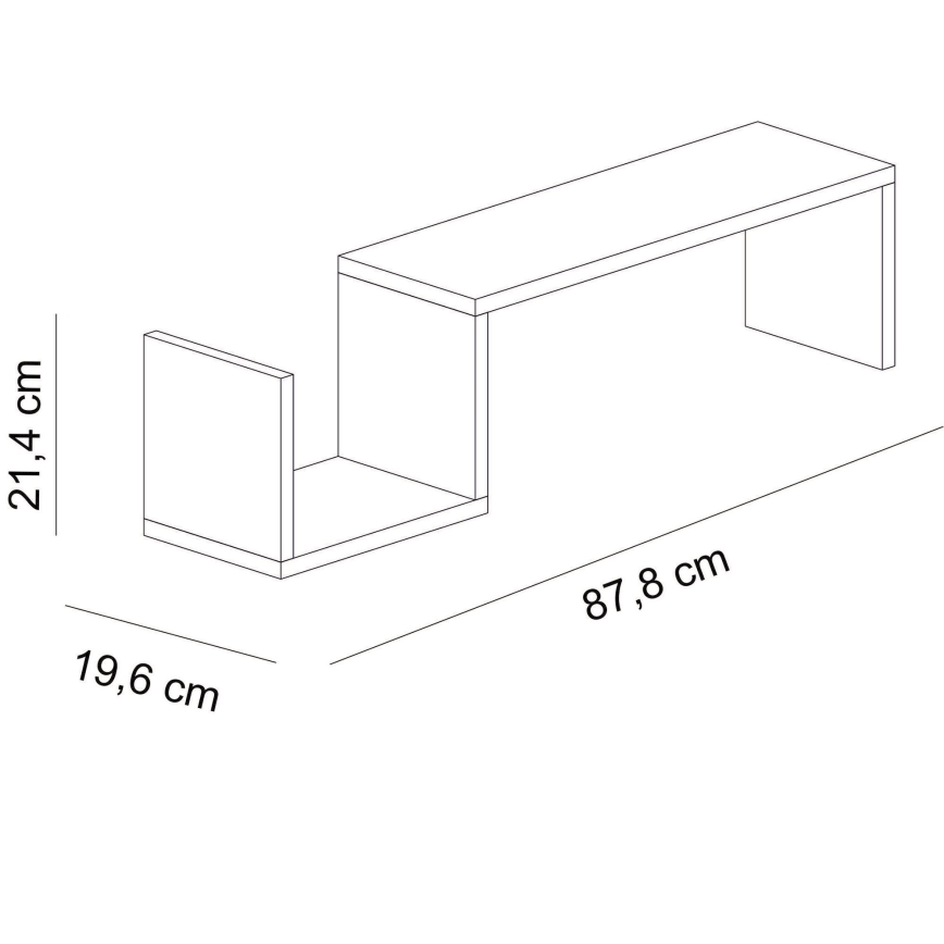 Zidna polica BIENCE 21,4x87,8 cm bijela