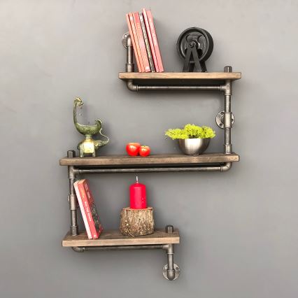 Zidna polica BORU 60x50 cm smreka/siva