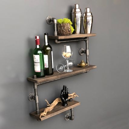 Zidna polica BORU 60x50 cm smreka/siva