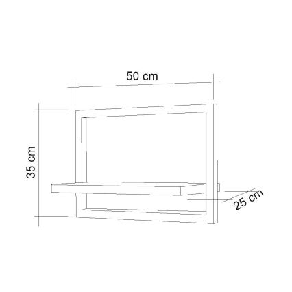 Zidna polica DECOR 25x35 cm smeđa/crna