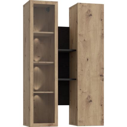 Zidna polica INAR hrast/crna