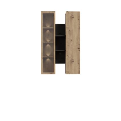 Zidna polica INAR hrast/crna