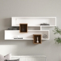 Zidna polica KAREN 120x72,2 cm bijela/orah