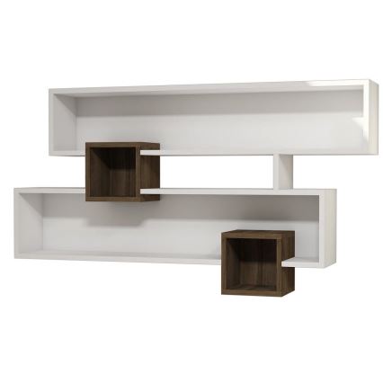 Zidna polica KAREN 120x72,2 cm bijela/orah