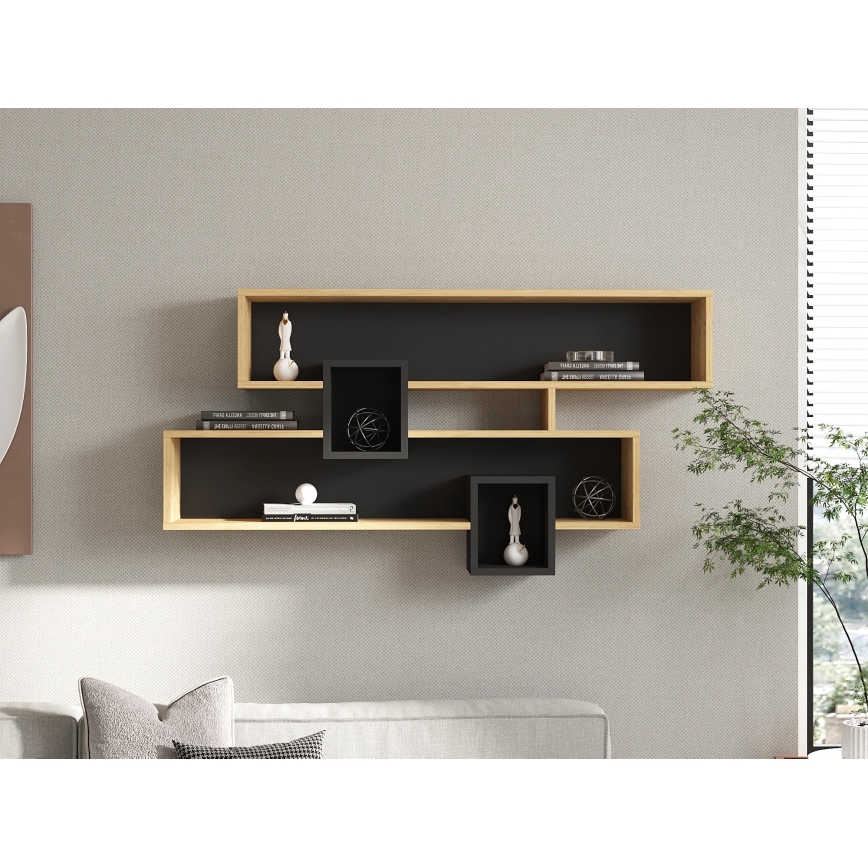 Zidna polica KAREN 120x72,2 cm smeđa/antracit