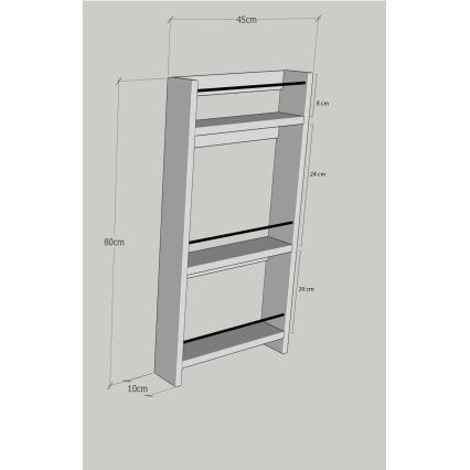 Zidna polica NOVE 80x45 cm bež