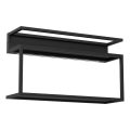 Zidna polica s LED osvjetljenjem SHELF 33x60 cm crna