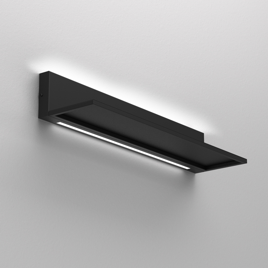 Zidna polica s LED rasvjetom SHELF 10x60 cm crna