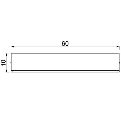 Zidna polica s LED rasvjetom SHELF 10x60 cm crna