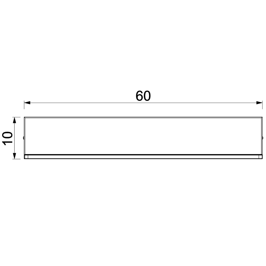 Zidna polica s LED rasvjetom SHELF 10x60 cm crna
