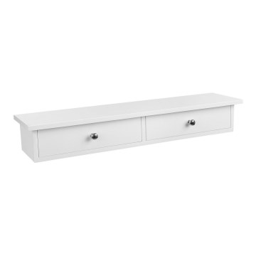 Zidna polica s pretincima SHELFY bijela