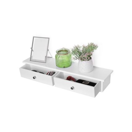 Zidna polica s pretincima SHELFY bijela