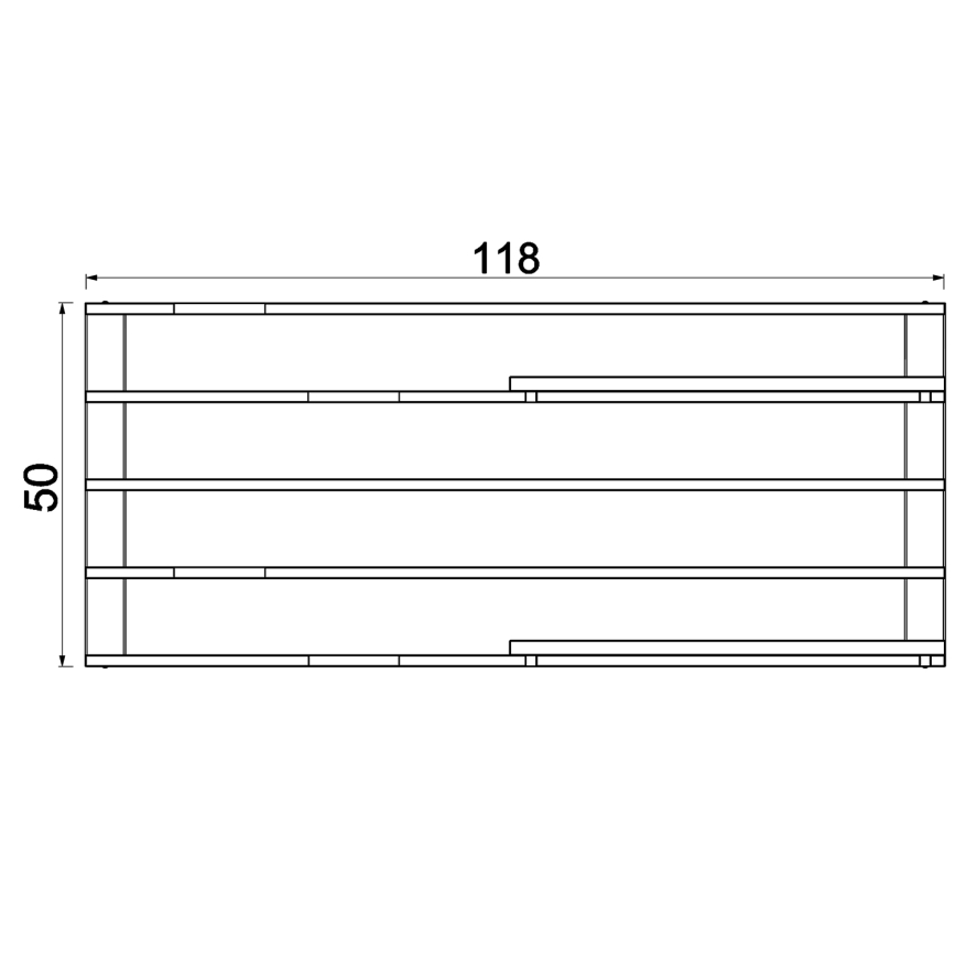 Zidna polica s teglom za cvijeće i LED rasvjetom SHELF 50x118 cm crna/bor