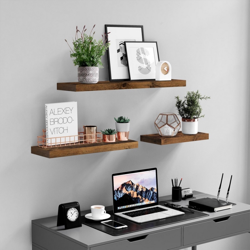 Zidna polica SHELFY smeđa