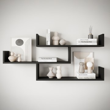 Zidna polica TRIO 119x55 cm crni grafit