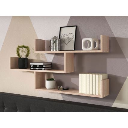 Zidna polica TRIO 119x55x18 cm hrast sonoma