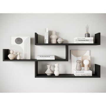 Zidna polica TRIO 55x119 cm crni grafit