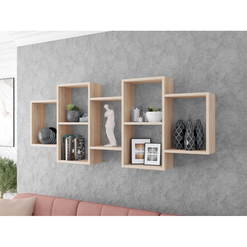 Zidna polica TRIO 65x161 cm hrast sonoma