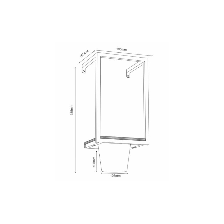 Zidna posuda za cvijeće 38x18 cm crna