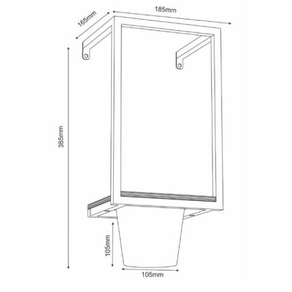 Zidna posuda za cvijeće 38x18 cm zlatna