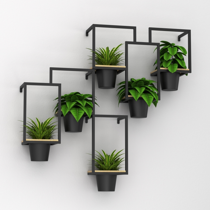 Zidna posuda za cvijeće 46x36 cm crna