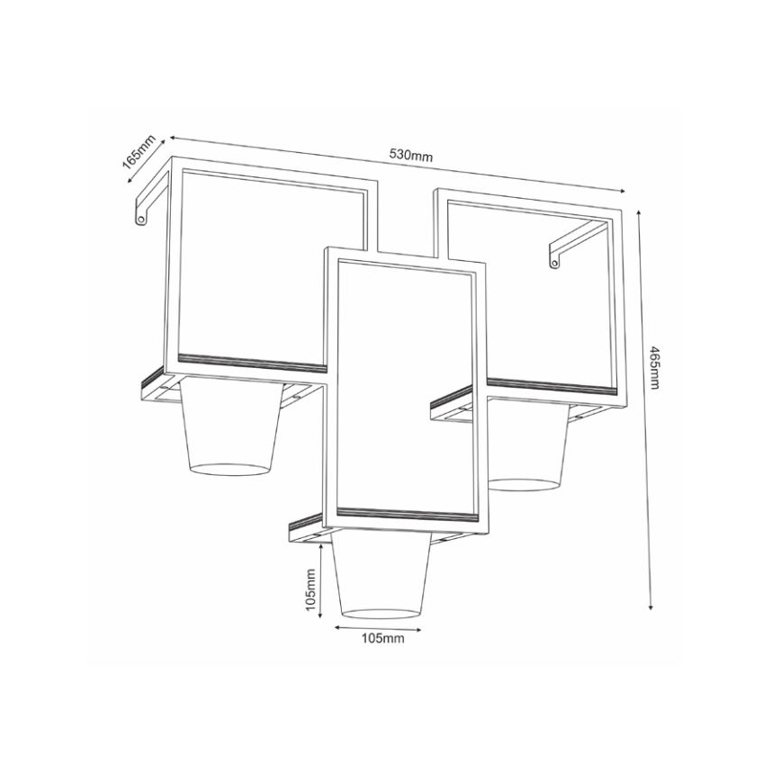 Zidna posuda za cvijeće 46x53 cm zlatna