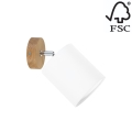 Zidna reflektorska svjetiljka APRILLIA 1xE27/25W/230V hrast bijela – FSC certificirano