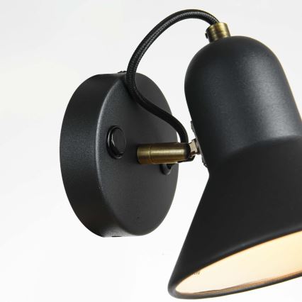 Zidna reflektorska svjetiljka ASTAMA 1xE27/40W/230V crna/mesing