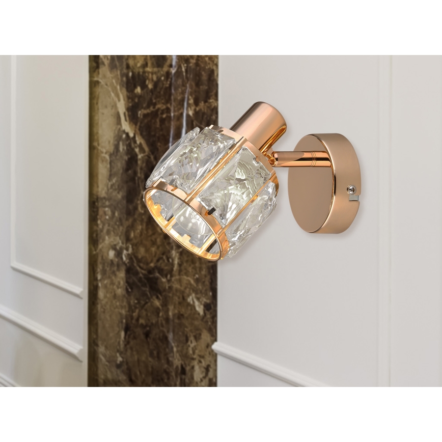 Zidna reflektorska svjetiljka DUBAI 1xE14/40W/230V rose gold
