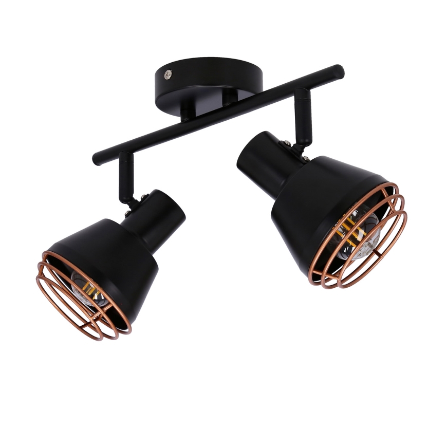 Zidna reflektorska svjetiljka NERIA 2xE14/40W/230V crna/bakrena