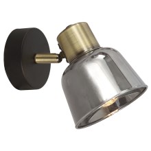 Zidna reflektorska svjetiljka SMOKY 1xE14/9W/230V crna/mesing/siva