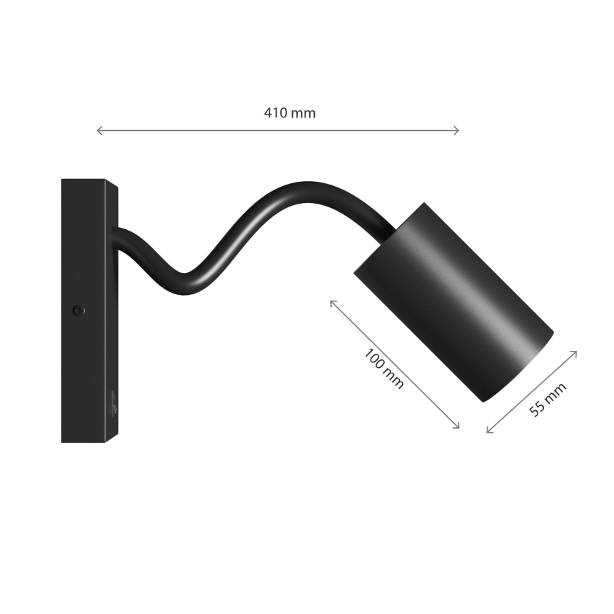 Zidna reflektorska svjetiljka SQUALLA VARIOSA 1xGU10/10W/230V crna
