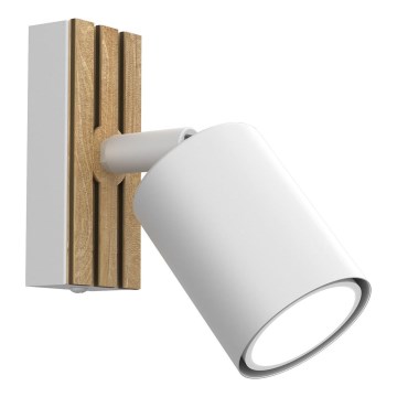 Zidna reflektorska svjetiljka TERRA 1xGU10/8W/230V bijela/hrast