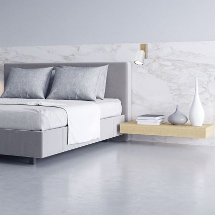 Zidna reflektorska svjetiljka TERRA 1xGU10/8W/230V bijela/hrast
