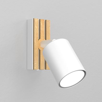 Zidna reflektorska svjetiljka TERRA 1xGU10/8W/230V bijela/hrast