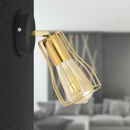 Zidna reflektorska svjetiljka TUBE 1xE27/15W/230V zlatna/crna