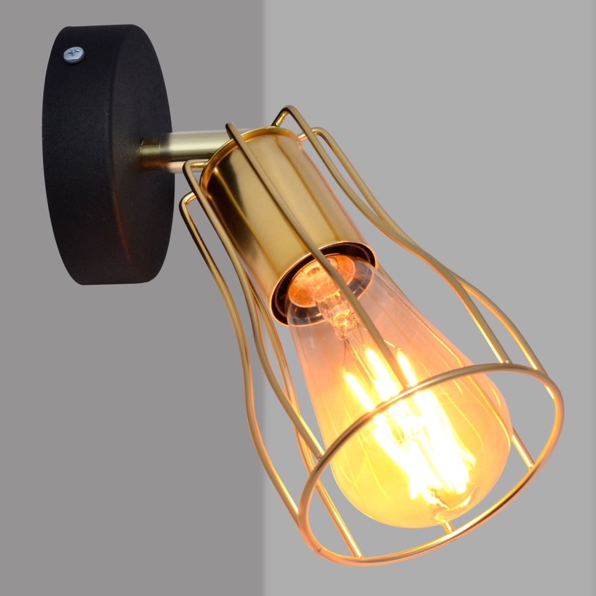 Zidna reflektorska svjetiljka TUBE 1xE27/15W/230V zlatna/crna
