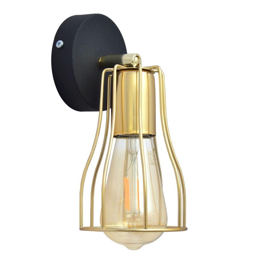 Zidna reflektorska svjetiljka TUBE 1xE27/15W/230V zlatna/crna