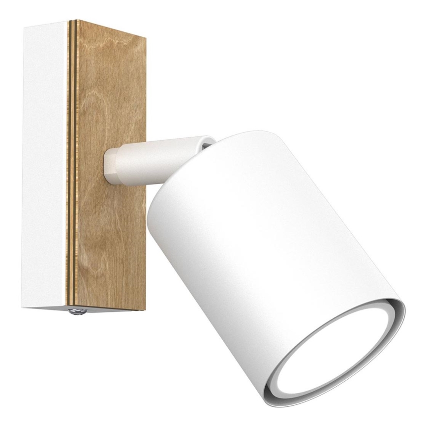 Zidna reflektorska svjetiljka TULON 1xGU10/8W/230V bijela/hrast
