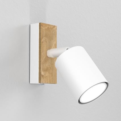 Zidna reflektorska svjetiljka TULON 1xGU10/8W/230V bijela/hrast