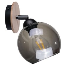 Zidna reflektorska svjetiljka UNO WOOD 1xE27/60W/230V crna/smeđa