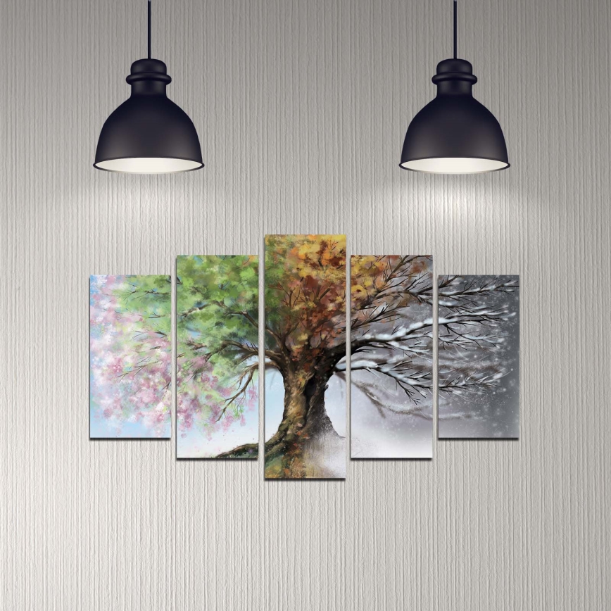 Zidna slika 5 kom 110x60 cm stablo