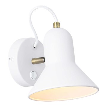 Zidna spot svjetiljka ASTAMA 1xE27/40W/230V bijela/mesing