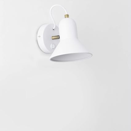 Zidna spot svjetiljka ASTAMA 1xE27/40W/230V bijela/mesing