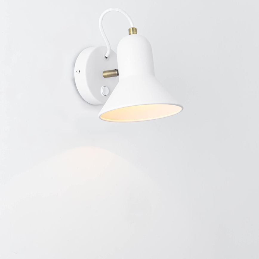 Zidna spot svjetiljka ASTAMA 1xE27/40W/230V bijela/mesing