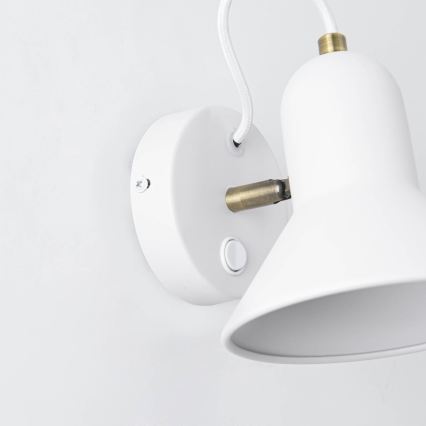 Zidna spot svjetiljka ASTAMA 1xE27/40W/230V bijela/mesing